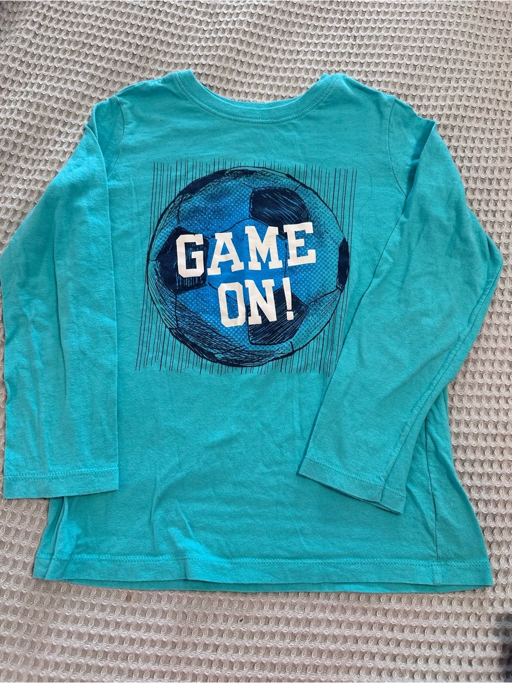 Carter's Turquoise Long Sleeve 'Game On!' Soccer Tee